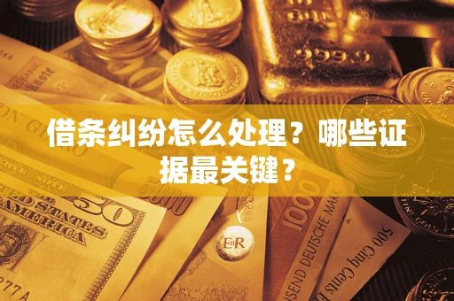 济南借条纠纷怎么处理？哪些证据最关键？