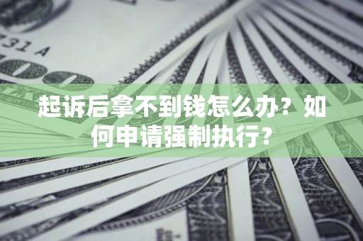 济南起诉后拿不到钱怎么办？如何申请强制执行？