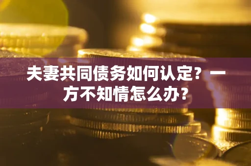 济南夫妻共同债务如何认定？一方不知情怎么办？